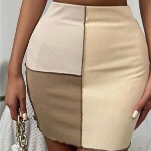 Color Block Patchwork Mini Skirt